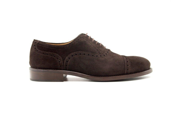 Oxford Full Brogue in Brown Suede